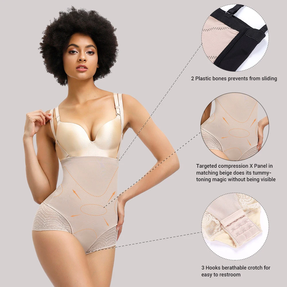 WAIST SECRET Women Body Shaper Slimming Waist Trainer Corset Shapewear Sexy Lace Postpartum Recovery Butt Lifter Underpants