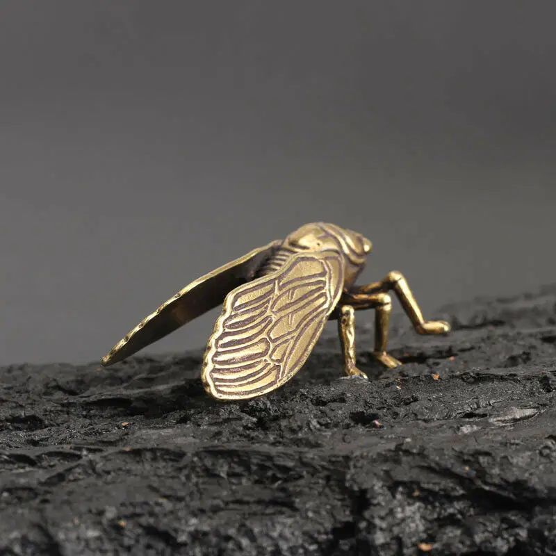 Ручная работа Cicada статуя из чистой латуни коллекция изысканные украшения Декор