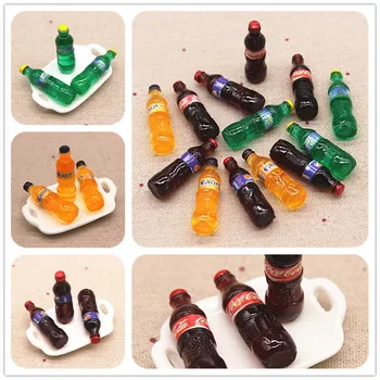 

10pcs Kawaii Resin Simulation 3D Drink Bottle Miniature Art DIY Home Decoration Accessories,34*11mm