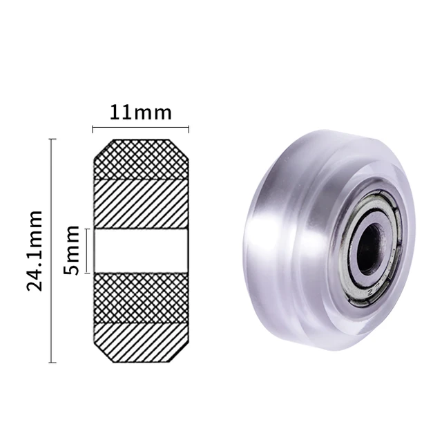 MEGA 10SETS POM Pulley Bore 5mm Wheel V slot Ball Bearing 625RS 625ZZ 3D Printer Parts CNC Transparent Polycarbonate Openbuilds Big Wheel with 625ZZ