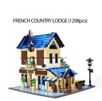 

City Street View Rural Villa Garden coffee shop Model Building Blocks DIY Creator Mini Architecture Bricks Toys For Children