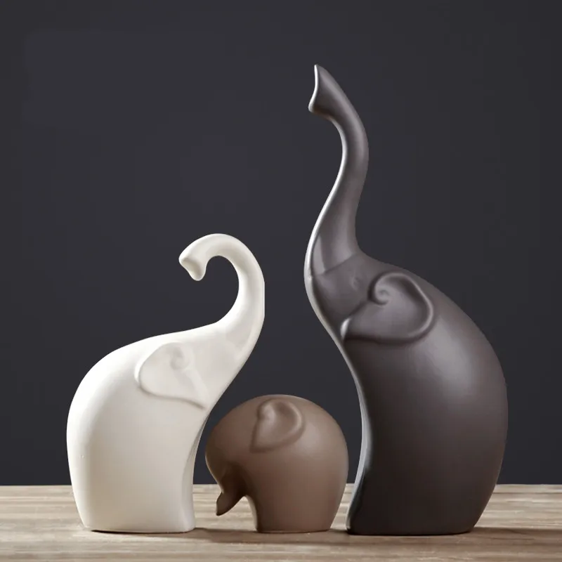 

Europe Ceramics Elephant Figurines Animal Ornaments Handicrafts Miniatures Gifts for Home Wedding Decoration Crafts