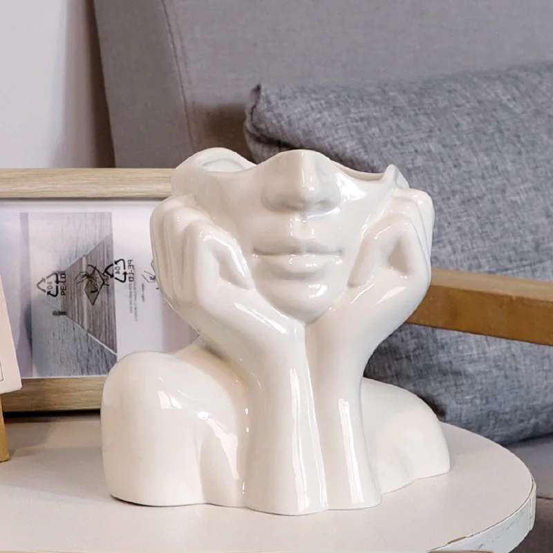 PROD 1005003069590546 Nordic Ceramics Human Face Vases Dining Table
Flower Arrangement Container Office Dried Flower Vase Home Decoration
Accessories
