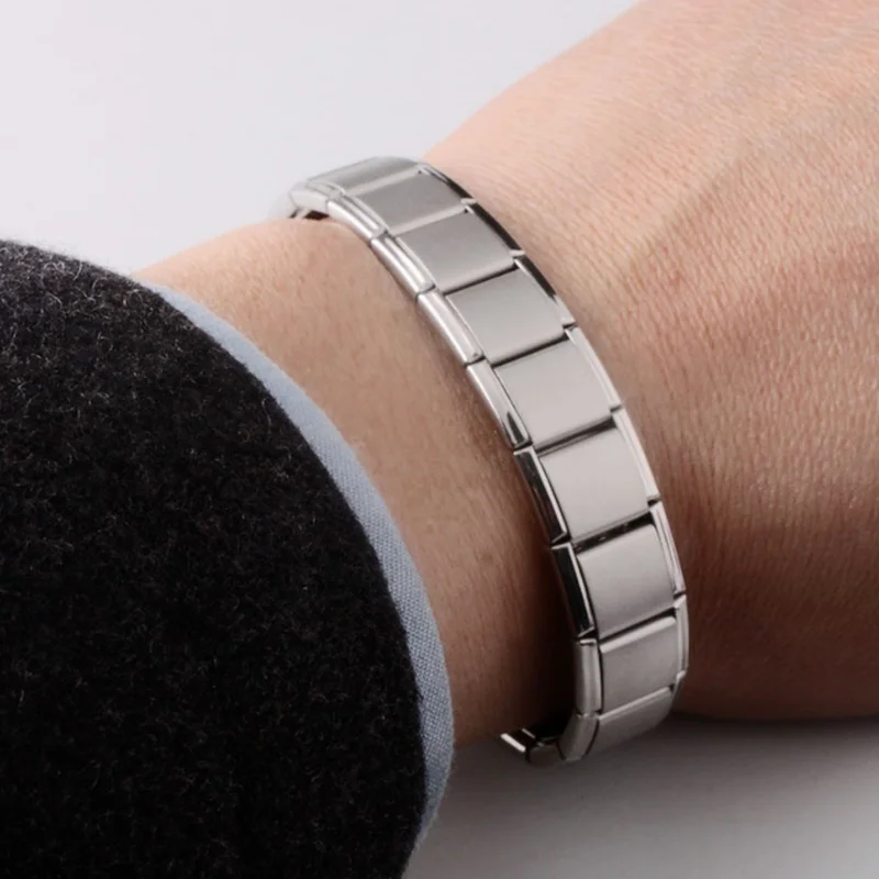 Charm Bracelet Stainless Steel Health Energy Germanium Bracelet Chain Wrist Chain For Men Women Jewelry Gift