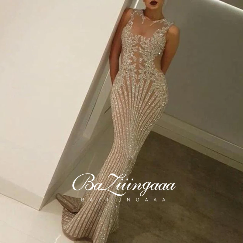 

New Elegant Woman Evening Gown Plus size slim printed long evening dress Suitable for Formal Parties