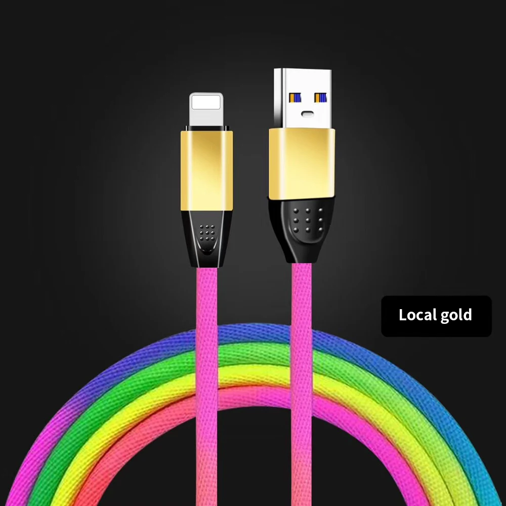 8 Pin USB Кабель зарядного устройства для iPhone 6 S 6 S 7 8 Plus 5 5S SE X XR XS Max iPad Air 1 м Радужный Быстрый зарядный нейлоновый провод