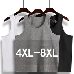 Big Size 8XL Cotton Mens Underwear Sleeveless Tank Tops Solid Vest Undershirts O-neck Workout T-shirt Men's Singlet Underwear