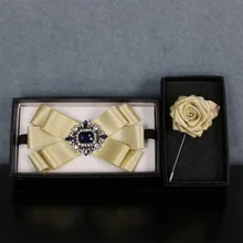 Новинка мужской женский модный банкетный костюм рубашка Свадебный Британский воротник галстук-бабочка с цветком брошь комплект из 2 предметов