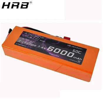 

HRB 7.4V 6000mah Lipo Battery 2S 60C Hard Case XT60 EC5 T Deans XT90 Hardcase For Traxxas 4WD Scale Car Trucks RC Parts 1/10 1/8