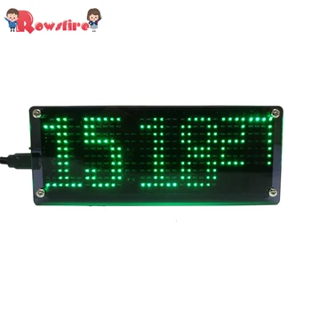 

LED Dot Matrix Clock DIY Bulk Parts Welding Light Cube Kit (Green Bulk Parts + Power Line + Shell)