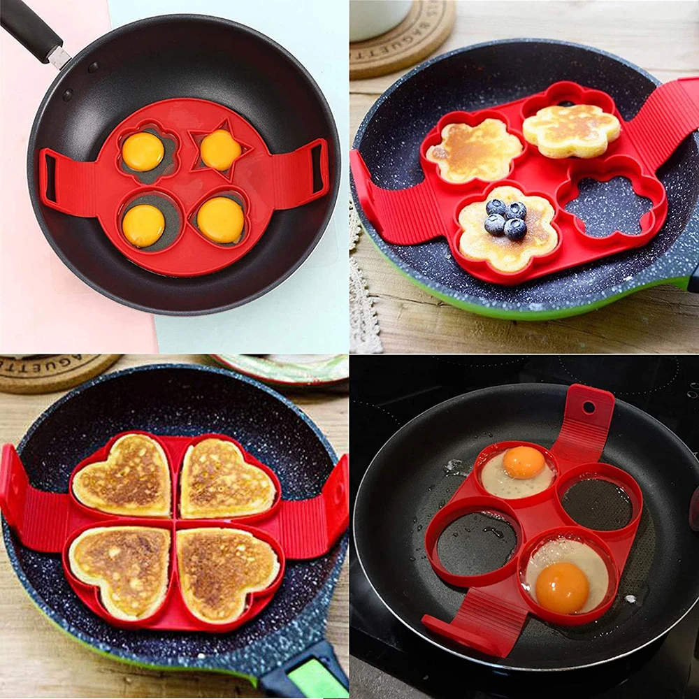 Ez' Flip Pancake Maker Non-Stick Silicone Egg Pancake Rings