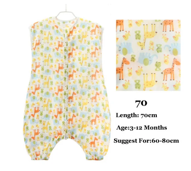 Чудесное детское хлопок детский спальный мешок тоньше 2 слоя летний костюм для малышей; комбинезон для сна пижамы для маленьких детей Костюмы для детей от 0 до 5 лет - Color: 2