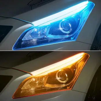 

2pcs Daytime Running Light Switch With Wireless Remote Control Tube Guide Car Led Strip Turn Signal Light Bar