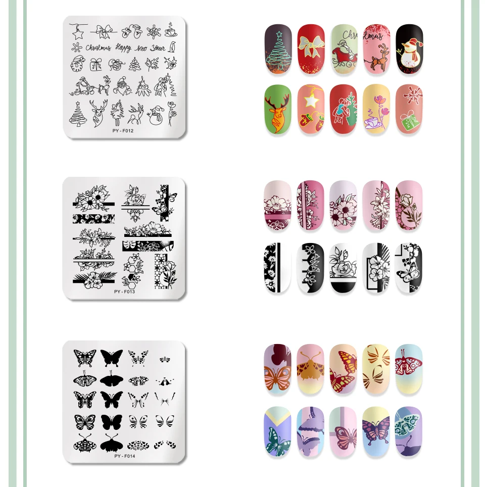 PICT You Christmas Plate Nail Stamping Plates Snowman Santa Claus Nail Art Image Plate Stencil Stainless Steel Nail Design