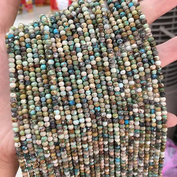 

Natural Stone Turquois 3x4mm Small Round Section Stone Loose Bead for Jewelry Making DIY Bracelet Necklace