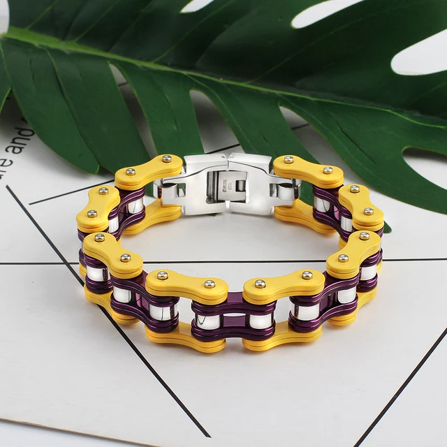 Heavy Mixed Color Stainless Steel Bike Chain Bracelet - China Stainless  Steel Bracelet and Stainless Steel Chain Bracelet price | Made-in-China.com