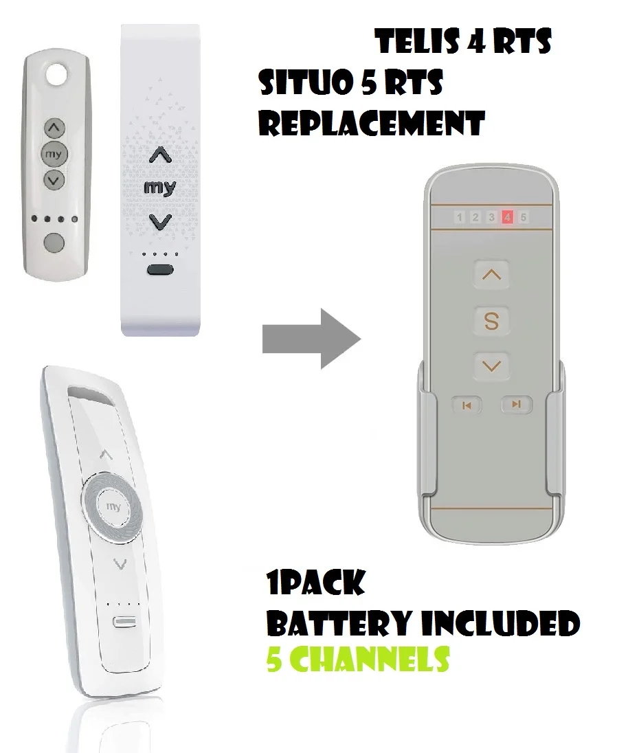 Control remoto Telis, recambio puro, 433,42 MHZ, 5 RTS, 1 paquete