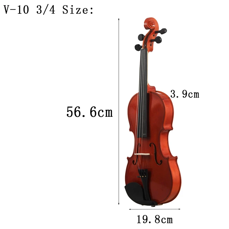 Violin Natural Acoustic Solid Wood Spruce Flame Maple Veneer Violin Fiddle with Case Rosin Bow Strings Shoulder Rest