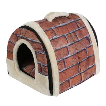 

Portable Foldable Dog Puppy Cat House Kennel Nest Soft Bed With Mat For Small Medium Pet Comfortable Travel Bed Tent