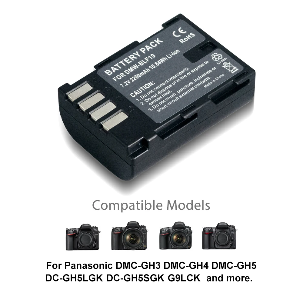 PALO 2200mAh DMW-BLF19E DMW-BLF19 DMW BLF19 BLF19 BLF19E Camera Battery for Panasonic Lumix GH3 GH4 GH5 G9