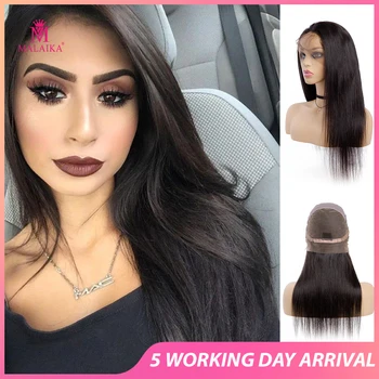 

MALAIKA Christmas Full Lace Human Hair Wigs Pre Plucked With Baby Hair Brazilian Straight Glueless Hair Wig For Black Women