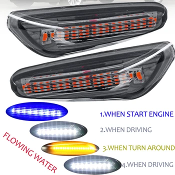 

2Pcs Smoke LED Side Marker Light Flowing Water Indicator Turn Signal Lights For BMW E90 E91 E92 E93 E60 E87 E82 E46