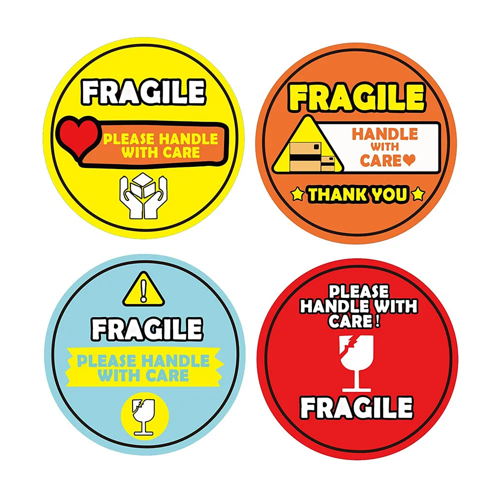 

500 Pcs Fragile Or Bend Stickers Please Handle With Care Warning Labels For Goods Decoration Thank You Shipping Warning Labels