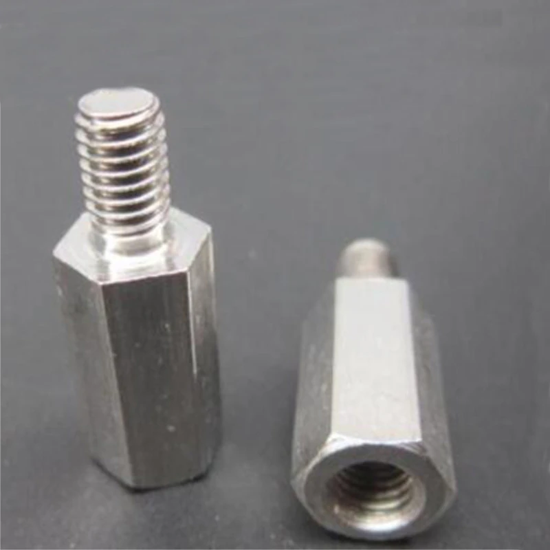 2pcs M4*10mm*12mm*0.7mm External Hexagon Single Pass Screw Extension
