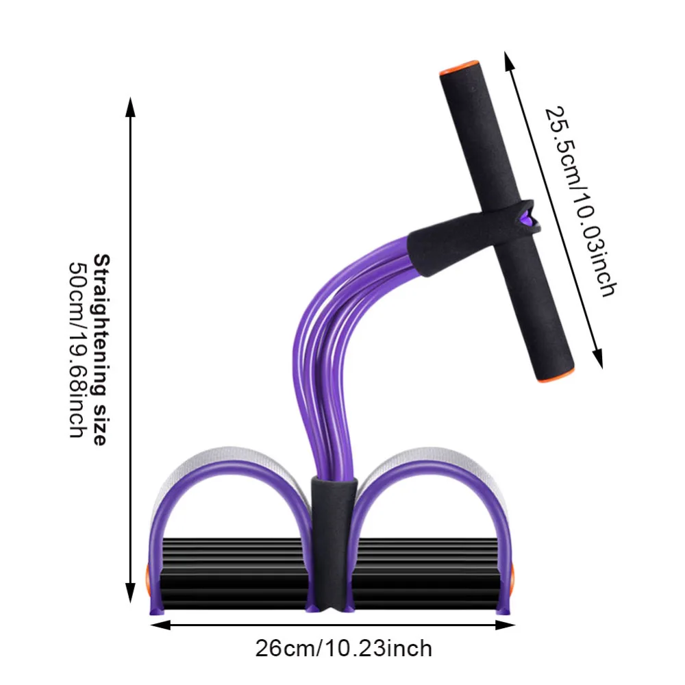 New Upgrade Sit-up Aid Enhanced Six-tube Tension Rope Multifunctional Pull Rope Pedal Rally Weight Loss Fitness Equipment Home