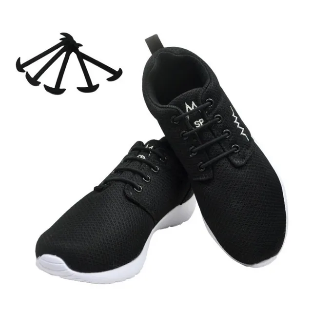 12pcs/Pack No Tie Shoelaces Novelty Elastic Silicone Leather Lazy