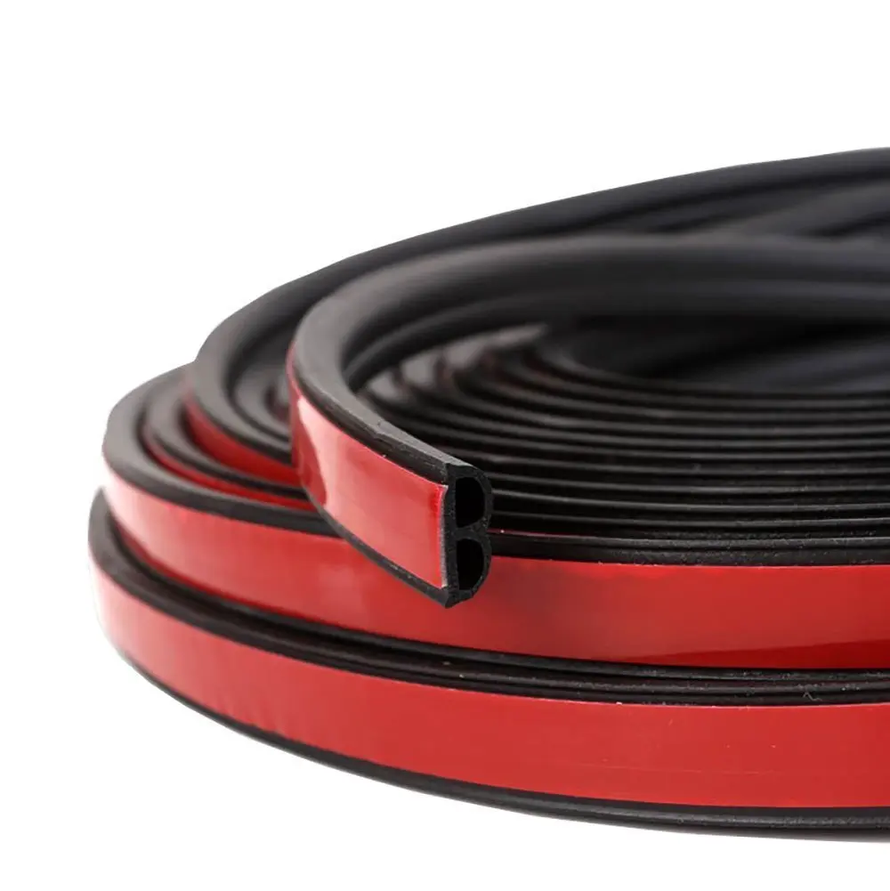 Car Door Soundproof Seal Strip Adhesive Dustproof Waterproof B Shape Black Silent Auto Trunk Rubber Seals Edge Trim Styling | Автомобили и