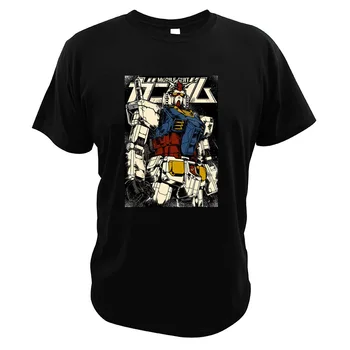 

RX-78-2 Gundam T Shirt Mobile Suit Robot Digital Print EU Size Breathable Soft Japanese Anime Tee Tops Retro Tshirt