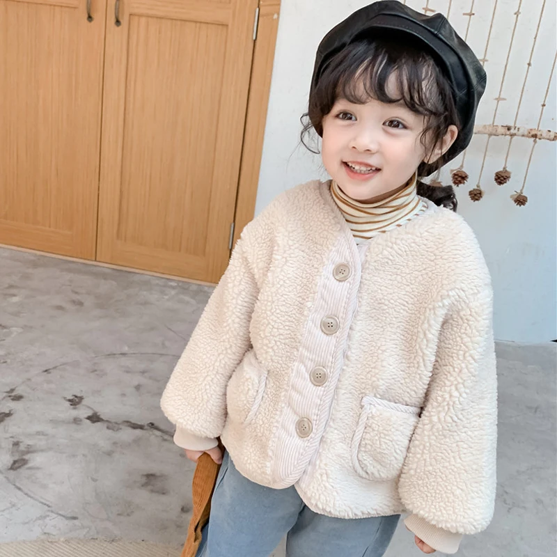 New 2020 Baby Girl Wool Jacket for Girl Fur Coats Toddler Girl Outfits