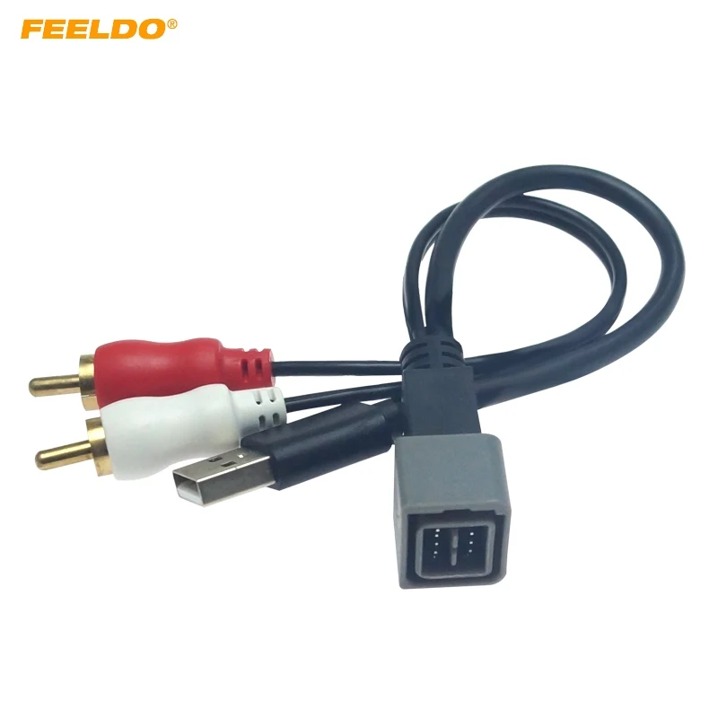 Автомобильный 2-RCA штекер USB A RCA адаптер аудио преобразователь AUX кабель для Nissan Cube