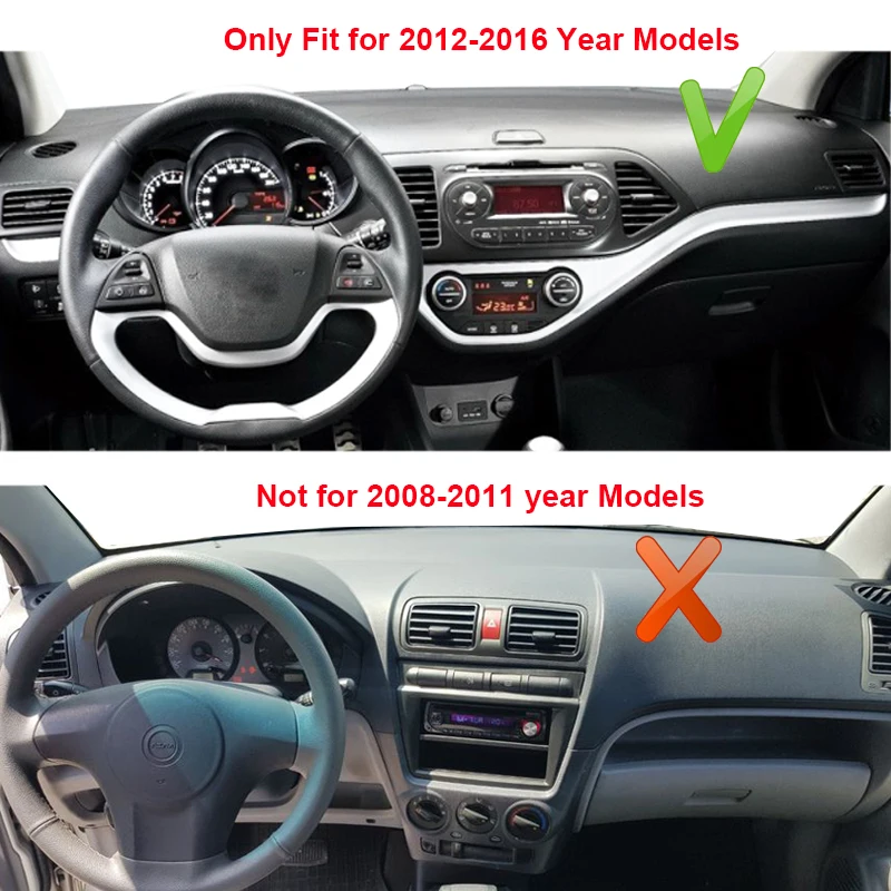 NIKLE Dashmat Copertura Copri per Kia Forte Cerato 2014-2017, Tappetino Antiscivolo per cruscotto Auto
