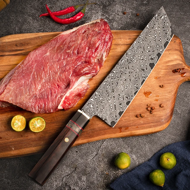 Fzizuo Damascus Acél Nakiri Zöldségkés 8Inch Sivatagi Vasfa Fogantyú Kézzel Készített Japán Stílusú Konyhai Szakács Késsel - Image 4