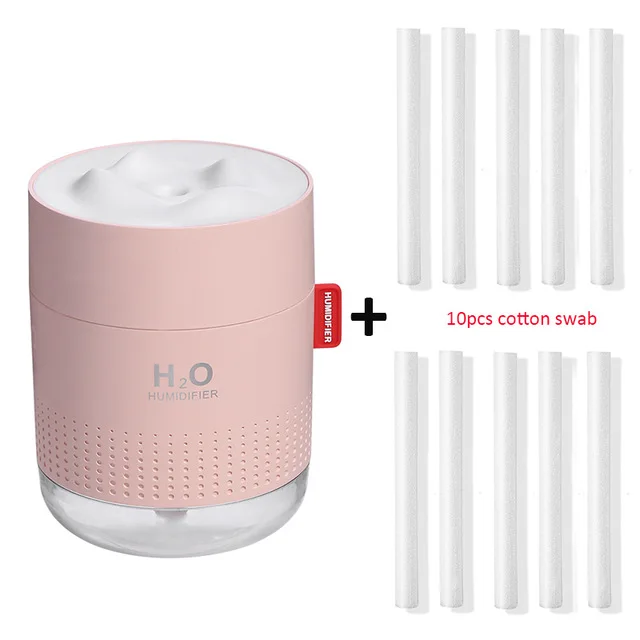 2000mAh Wireless Humidifier Romantic Aromatherapy Humidificador USB Aroma Diffuser Warm Night Lamp Mist Maker Fogger For Bedroom Pink and 10 fliter