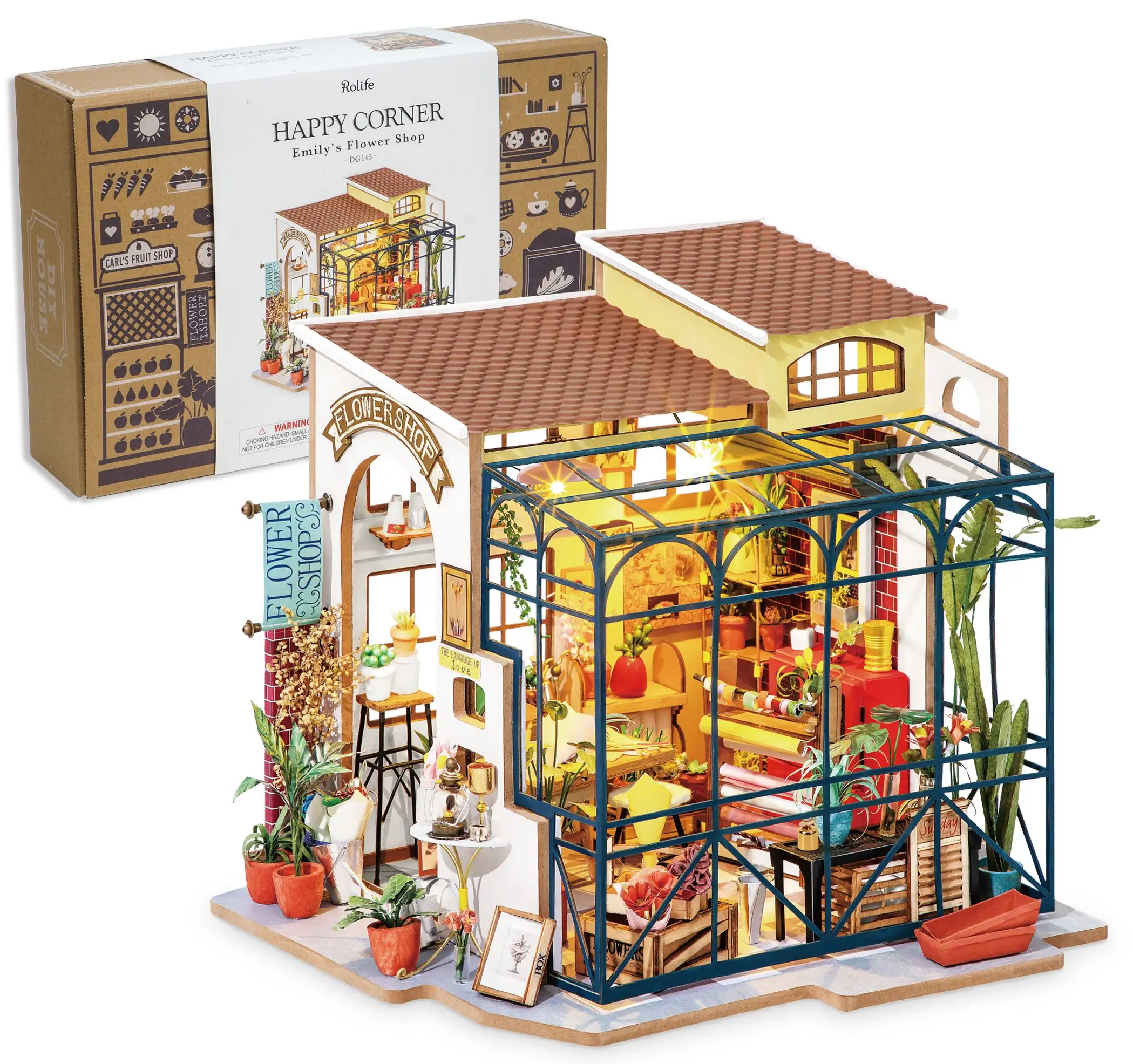 

New DIY 3D Wooden Miniature Dollhouse Puzzle Model House Kit with LED Christmas Gift For 10+