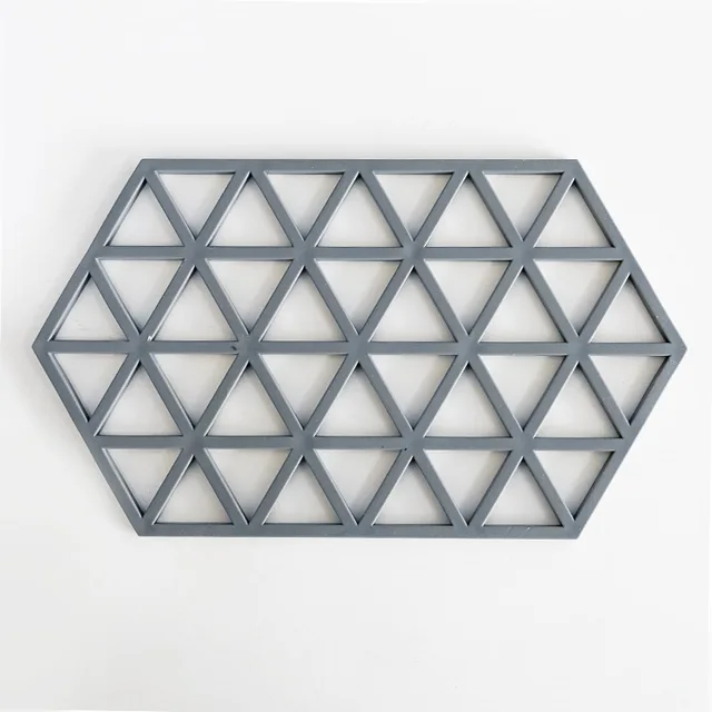 Hot Pad Stand Mug Cup Mat   Heat-Insulated Bowl Placemat  Desktop Eco-Friendly  1PCS Chic Silicone Coaster Hexagon Gray Big 1 piece