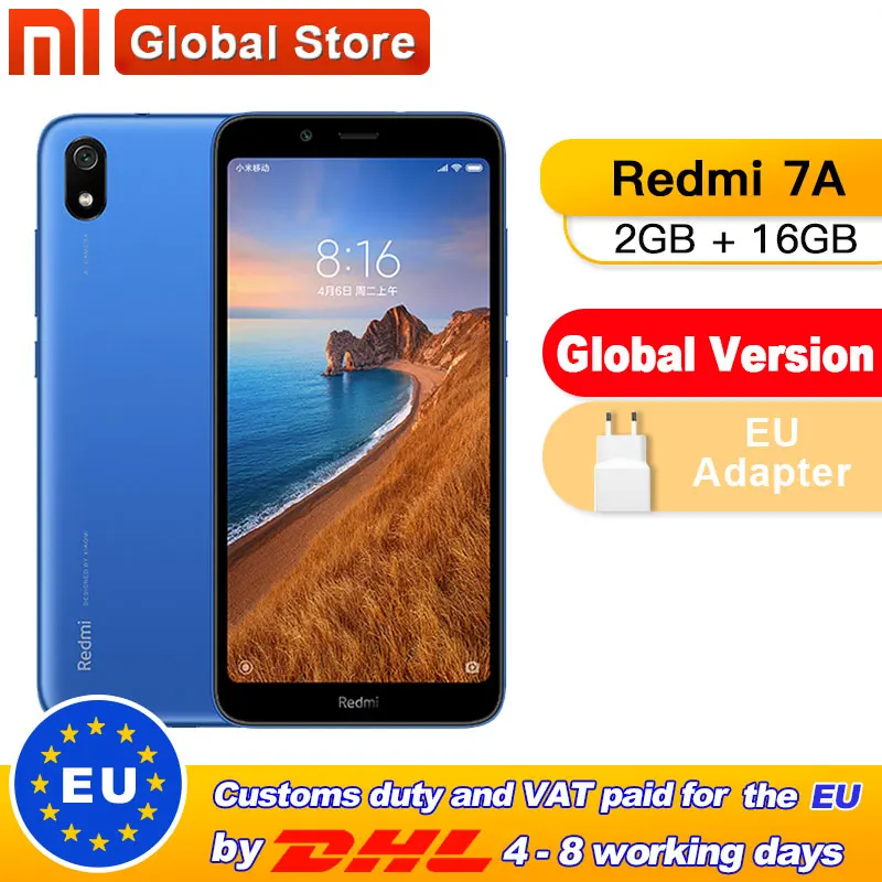 Глобальная версия Xiaomi Redmi 7A 2 Гб 16 5 45 дюйма Восьмиядерный процессор Snapdargon 439