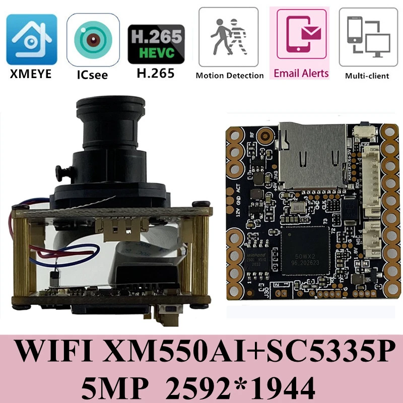 Xm550ai+sc5335p Ip Wifi Wireless Camera Module Board M12 Lens 2592*1944
