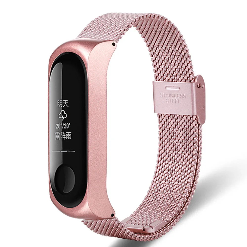 Ремешок из нержавеющей стали для xiaomi Mi band 3 4 5 металлический браслет Миланская