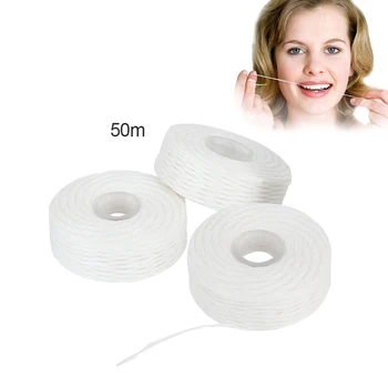 

new 10 Rolls 50m Dental Flosser Oral Hygiene Teeth Cleaning Wax Mint Flavored Dental Floss Spool Toothpick Teeth Flosser