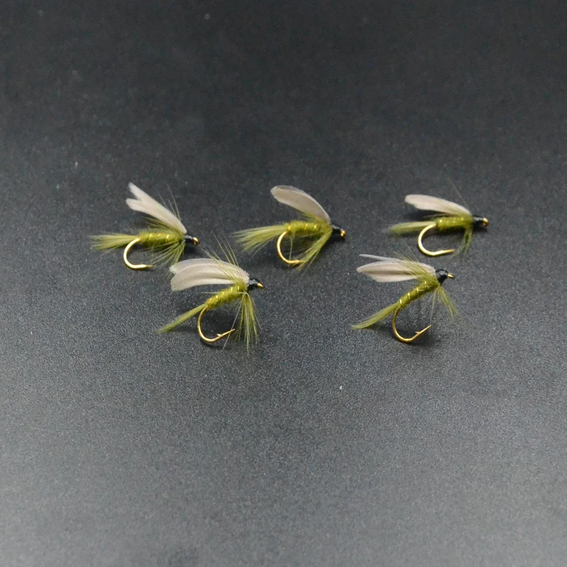 CONTEMPLATOR 6 шт. 10# завязывание мух Золотой Оливковый традиционный мокрый мух водные насекомые средняя вода привлекательные мухи для ловли нахлыстом
