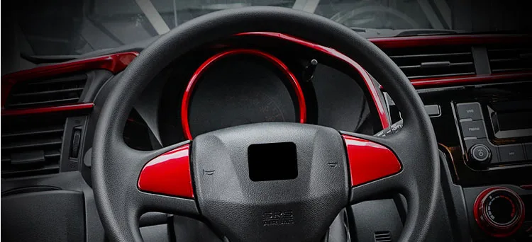 Углеродное волокно рулевого колеса автомобиля декоративные наклейки для автомобилей для украшения интерьера для Honda FIT JAZZ C1388