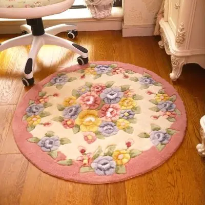 Розовый цветочный принт, круглый коврик для ванной комнаты диаметром 80 см, нескользящий коврик для ванной комнаты, коврик для ванной комнаты, дешевый коврик для ванной - Цвет: huaduoqianfense