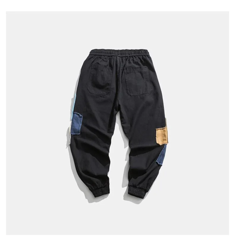 Мужские брюки для бега, уличная одежда, контрастные цвета, сшитые брюки, Harajuku, спортивные брюки, брюки от harlan, спортивные штаны