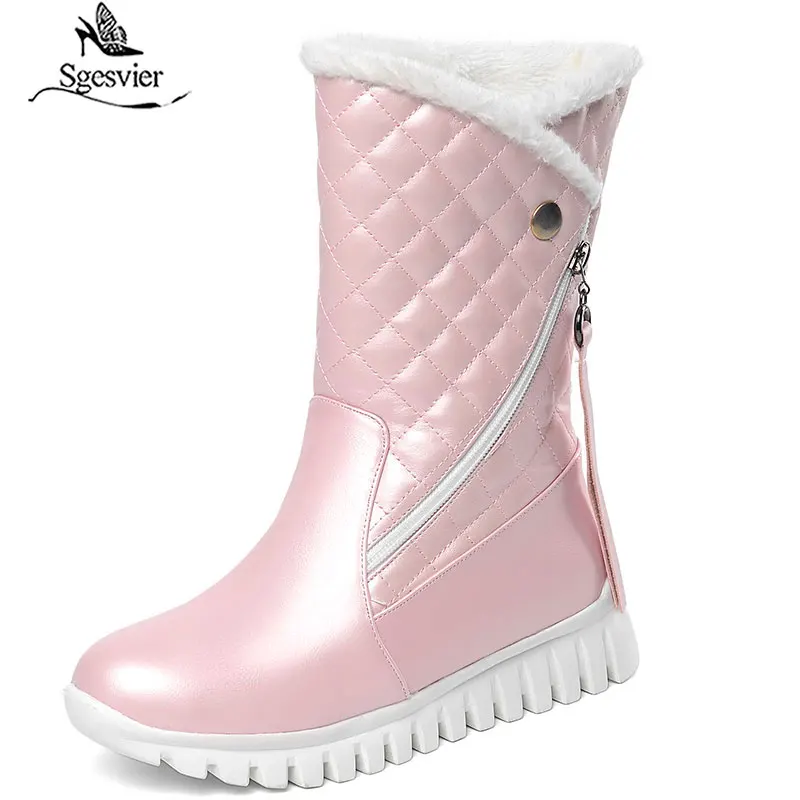 pink faux fur boots