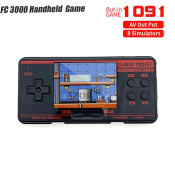 

New Handheld Game Console Video Gaming Portable Console 2G Memory Simulator FC3000 Handheld Support 8 Formats Game AV Out Put