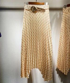 

Women's Midi Skirt Bright Pleated Dot Printed skirt 2020 Spring /Summer New